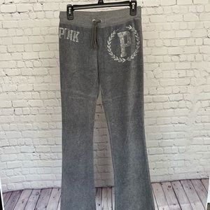 PINK velour sweatpants with sequins